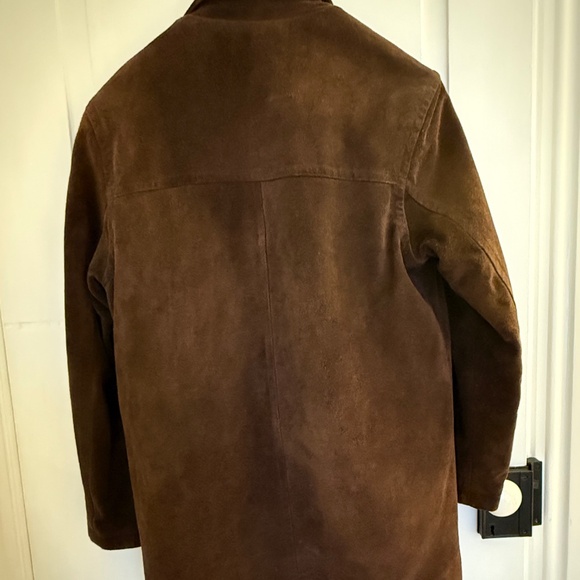 J CREW Men's Chocolate Suede Car Coat with Quilted Lining - Picture 4 of 10